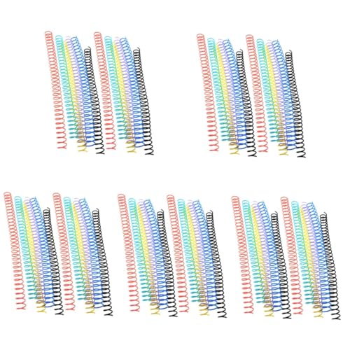 Uonlytech 5 Sätze Spulenbuch Spiralen Zum Binden Von Notizbüchern Notizbuch Ringordner Für Lose Blätter Schlüssel Abnehmbare Bindemittelringe Spiral- Buchspulen Binden Plastik 12 Stücke * 5 von Uonlytech