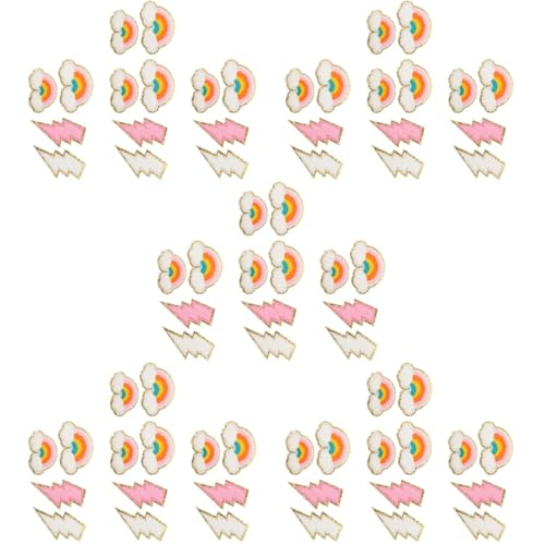 Uonlytech 5 Sätze Teiliges Cartoon Patches Gestickte Regenbogen Und Designs Für Kreative Diy Projekte Zum Aufbügeln Kleidung Und Taschen 14 Stück * 5 von Uonlytech