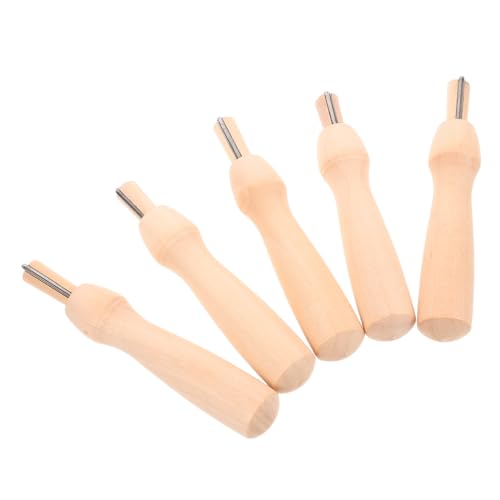 Uonlytech 5 Sätze Teiliges Filznadeln mit Ergonomischem Holzgriff Wechselbare Nadeln für Trockenfilzen und Kreuzstich Leichtes Filzwerkzeug für DIY handwerk und Präzises Filzdesign von Uonlytech
