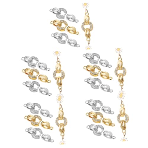Uonlytech 5 Sätze Teiliges Schmuckverschluss Für Armbänder Diy Schmuckverschluss Eleganter Kettenverbinder Leicht Und Langlebig Für Handarbeiten Und Schmuckherstellung 4 Stücke * 5 Uonlytech 5 Sätze Teiliges Schmuckverschluss Für Armbänder Diy Schmuckverschluss Eleganter Kettenverbinder Leicht Und Langlebig Für Handarbeiten Und Schmuckherstellung 4 Stücke * 5 von Uonlytech