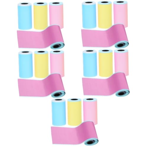 Uonlytech 5 Sätze Thermopapier Fotopapier Selbstklebendes Papier Fotofarbaufkleber Thermodrucker Klebeetikett Danke Farbige Thermoetiketten Nachfüllnummern Wärmeempfindliche 4 Rollen * 5 von Uonlytech