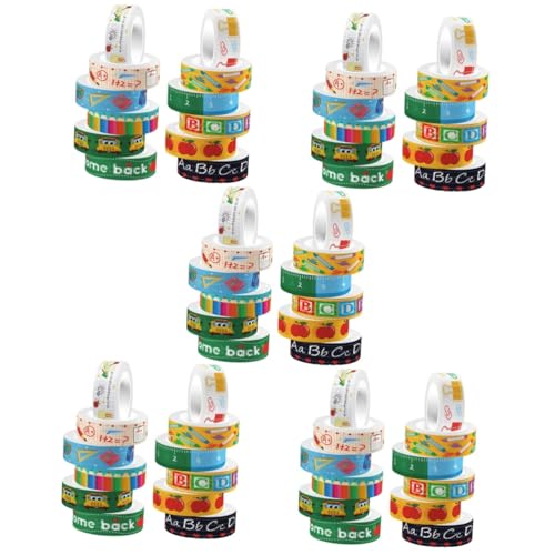 Uonlytech 5 Sätze Transparentes Rollband Wiederverwendbar Pastell Abdeckband, Dekoratives Klebeband Für Scrapbooking-zubehör Streifen Sammelalbum Schrott Ästhetisch Aufkleber 12 Rollen * 5 von Uonlytech