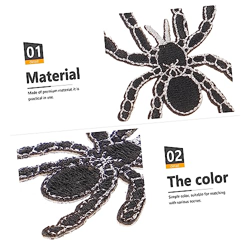 Uonlytech 5 Stck Teiliges Gestickter Spinnen Aufnäher Realistisches Design Wiederverwendbar zum Aufnähen für Kleidung für DIY Deko Halloween Kostüm und Party Kleine Verarbeitung von Uonlytech