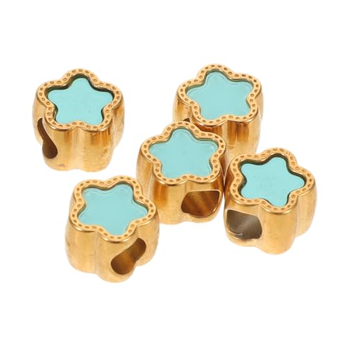 Uonlytech 5 Stück Cartoon Spacer Perlen Zubehör für Schmuckperlen Schmuck Sternperlen DIY -Halskettenhandwerkskügelchen Bastelmittelstarperlen sternförmige Perlen Rostfreier Stahl Himmelblau Uonlytech 5 Stück Cartoon Spacer Perlen Zubehör für Schmuckperlen Schmuck Sternperlen DIY -Halskettenhandwerkskügelchen Bastelmittelstarperlen sternförmige Perlen Rostfreier Stahl Himmelblau von Uonlytech