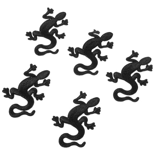 Uonlytech 5 Stück Cartoon-eisenflecken Gecko Patch Flicken Aufnähen Kleidung Party Klein Montiert Reptil Austauschbare Fellflecken Kleiderflicken Stoff Black Uonlytech 5 Stück Cartoon-eisenflecken Gecko Patch Flicken Aufnähen Kleidung Party Klein Montiert Reptil Austauschbare Fellflecken Kleiderflicken Stoff Black von Uonlytech