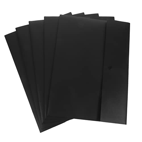 Uonlytech 5 Stück Dokumententaschen Praktische Aufbewahrung für Schule Büro Druckknopf Dateiordner Bruchsicher Transparentes Design für Einfache Klassifizierung von Uonlytech