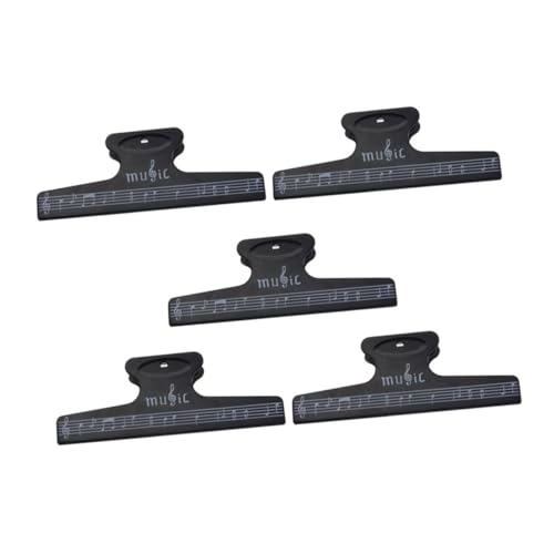 Uonlytech 5 Stück Fünf-zeilen-clip Seitenhalter Aus Kunststoff Büroklammern Für Musiknoten Musikständer Clips Klaviermusik-clips Buchseite Klemme Musikclip Aus Kunststoff Black Abs von Uonlytech