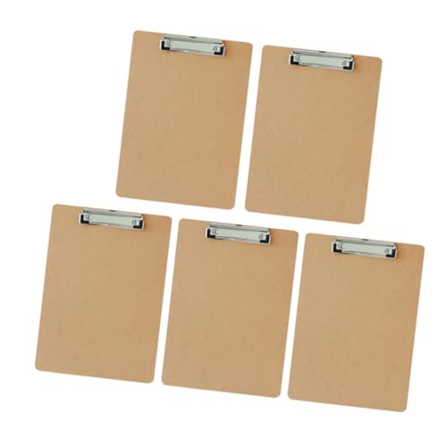 Uonlytech 5 Stück Holz Clipboard Ordner Teiliges Tragbare Schreibunterlage für Büro Dokumentenablage Leicht und Praktisch für Unterwegs für Konferenzen und Meetings von Uonlytech