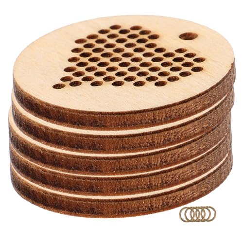 Uonlytech 5 Stück Holzstücke für Kreuzstich DIY Ornament Blanko Runde Holzchips für Projekte Vielseitig Einsetzbar für Schmuck und Buchmarker Uonlytech 5 Stück Holzstücke für Kreuzstich DIY Ornament Blanko Runde Holzchips für Projekte Vielseitig Einsetzbar für Schmuck und Buchmarker von Uonlytech