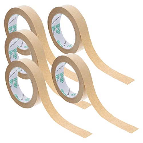 Uonlytech 5 Stück Kraftpapier Klebeband Umweltfreundliches Wasserdichtes Gummiertes Verpackungsband Stark Haftend für Umzug DIY und von Uonlytech