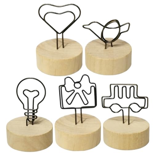 Uonlytech 5 Stück Kreative Holz Notizhalter mit Stabilem Sockel Vielseitige Tischkarten und Fotohalter für Hochzeit Party Büro und Dekoration Platzsparend und Wiederverwendbar Uonlytech 5 Stück Kreative Holz Notizhalter mit Stabilem Sockel Vielseitige Tischkarten und Fotohalter für Hochzeit Party Büro und Dekoration Platzsparend und Wiederverwendbar von Uonlytech