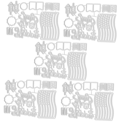 Uonlytech 5 Stück Metallmesserform Schnitte Schneiden Scrapbooking-Stanzformen Handwerk Papier stirbt für die Kartenherstellung Scrapbook-Stanzungen Stahl mit hohem Kohlenstoffgehalt Silber von Uonlytech