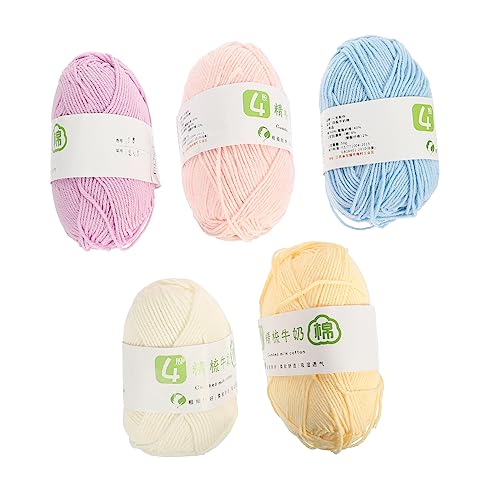 Uonlytech 5 Stück Puppengarn Stricken Weiches Häkeln Häkeln Flauschiges Garn Geschmeidiges Baumwollgarn DIY Garn Multifunktionales Baumwollgarn Häkelfaden Garn Für Häkelgarne von Uonlytech