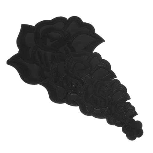 Uonlytech 5 Stück Rosenaufnäher Zum Aufbügeln Flicken Für Kleidung Rosenblumenfleck Rosenflecken Flicken Aufnähen Aufnäher Für Vintage-kleidung Schuh Patch Rosenblütenbeete Baumwolle Black von Uonlytech