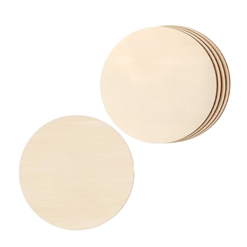 Uonlytech 5 Stück Runde Holzspäne Holzrunden Basteln Kreisholz Zum Basteln Rundes Sperrholz Unfertiges Holzhandwerk Holzplatten Für Mittelstücke Leeres Holzschild Rundes Schild Pappelbrett von Uonlytech