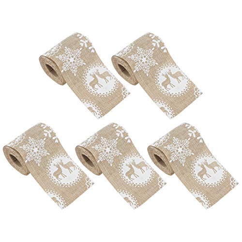 Uonlytech 5 Stück Sackleinen Bedrucktes Gurtband Schleife Dekoration Dünn Weihnachten Weihnachtsband Für Handwerk Einladung Weihnachts-ripsband Hochzeit Weihnachtshandwerk Feines Leinen Uonlytech 5 Stück Sackleinen Bedrucktes Gurtband Schleife Dekoration Dünn Weihnachten Weihnachtsband Für Handwerk Einladung Weihnachts-ripsband Hochzeit Weihnachtshandwerk Feines Leinen von Uonlytech
