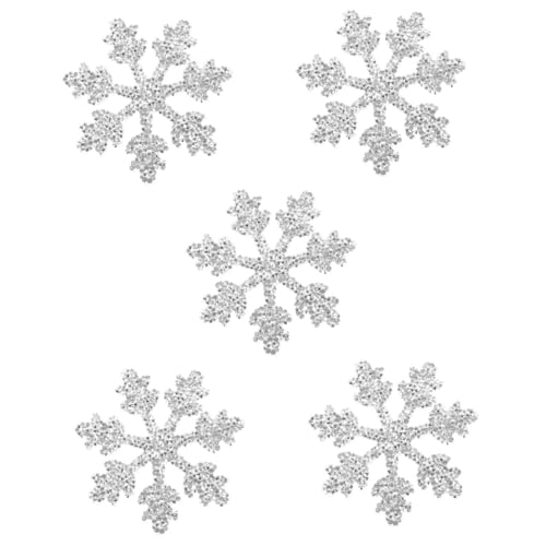 Uonlytech 5 Stück Schneeflocken und Diamanten Hutflecken Weihnachten Kunstschnee Schneeflocken-Applikation Schneeflocke Strass Patches für Hut Stoffflicken aufbügeln Strasssteine von Uonlytech