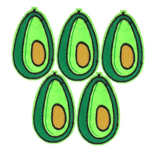 Uonlytech 5 Stück Sticklabel Patch Früchte Flecken Patches nähen für Aufnäher nähen An sticken Cartoon-Applikationen Obstbeet Name Aufkleber süße Patches Twill-Stoff Green von Uonlytech