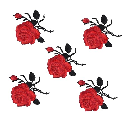 Uonlytech 5 Stück Stickmaterialien Patch Flicken Zum Reparieren Von Kleidungsstücken Stoffflicken Für Kleidung Blumenflecken Gestickte Anwendung Stoffflecken Applikationen Stickgarn Rot Uonlytech 5 Stück Stickmaterialien Patch Flicken Zum Reparieren Von Kleidungsstücken Stoffflicken Für Kleidung Blumenflecken Gestickte Anwendung Stoffflecken Applikationen Stickgarn Rot von Uonlytech