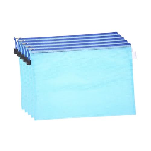 Uonlytech 5 Stück Teiliges Dokumententaschen mit Reißverschluss Farbige PVC Organizer Beutel Reißfest zur Aufbewahrung von Dokumenten Papieren und Kleinteilen für Büro und Schule von Uonlytech