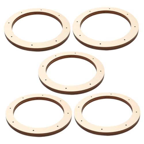 Uonlytech 5 Stück Teiliges Holzkranzrahmen mit Löchern Stabiles Naturholz für DIY Weihnachts und Festtagsdekoration Vielseitig Einsetzbar für Tür Wand und Gartendekor Langlebig und von Uonlytech