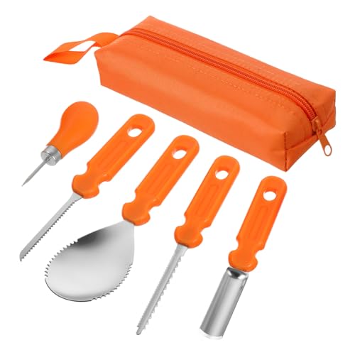 Uonlytech 5 Stück Teiliges Pumpkin Carving aus Professionelles Kürbisschnitzwerkzeug mit Sägen Schabern und Loops für Halloween Deko und Kreative Kürbisgestaltung Langlebig und Einfach zu Uonlytech 5 Stück Teiliges Pumpkin Carving aus Professionelles Kürbisschnitzwerkzeug mit Sägen Schabern und Loops für Halloween Deko und Kreative Kürbisgestaltung Langlebig und Einfach zu von Uonlytech