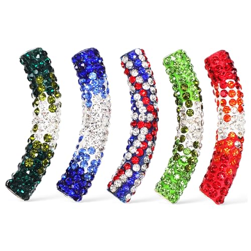 Uonlytech 5 Stück Teiliges Schmuckperlen Anhänger mit Strass und Emaille für Diy Armbänder und Schlüsselanhänger Bunte Bastelperlen zur Schmuckherstellung von Uonlytech