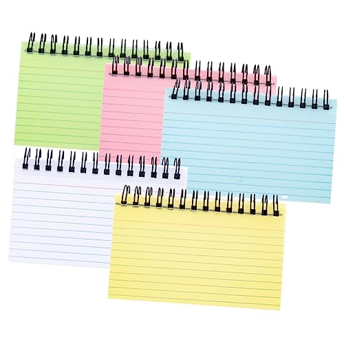 Uonlytech 5 Stück Teiliges Spiralnotizbuch Handliches Notepad Gelb Grün für Tägliche Planung Notizen und Erinnerungen von Uonlytech