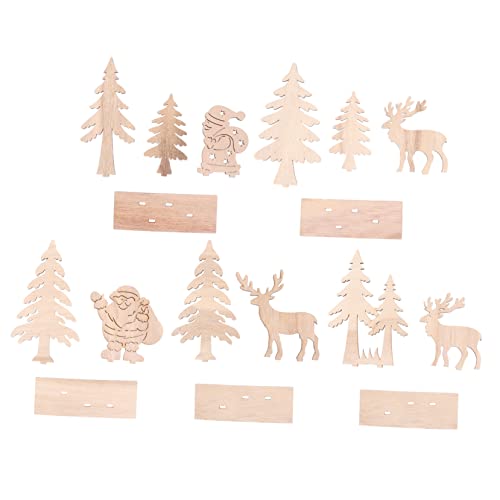 Uonlytech 5 Stück Teiliges Weihnachts Holz Tischdekorationen für Familie Kreative Bastelideen für Festliche Anlässe Langlebig und Individuell Gestaltbar von Uonlytech
