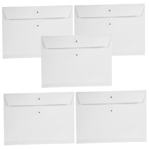 Uonlytech 5 Stück Tüte Aus Kraftpapier Dicke Aktentaschen Praktischer Aktenhalter Tragbare Aktentaschen Aufbewahrungstaschen Für Dokumente Aktenumschläge Aus Papier Dokumentinhaber Weiß von Uonlytech