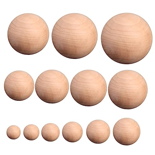Uonlytech 5 Stück Unlackierte Holzkugeln für Diy Bastelprojekte Runde Holzperlen für Schmuckherstellung und Heimdekorationen von Uonlytech