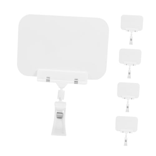 Uonlytech 5 Stück Weiße Wiederbeschreibbare Preisschildhalter aus Kunststoff mit Drehbarem Clip für Obst Frischwarenanzeige im Supermarkt Einfache Beschriftung und Schnelle Aktualisierung Uonlytech 5 Stück Weiße Wiederbeschreibbare Preisschildhalter aus Kunststoff mit Drehbarem Clip für Obst Frischwarenanzeige im Supermarkt Einfache Beschriftung und Schnelle Aktualisierung von Uonlytech