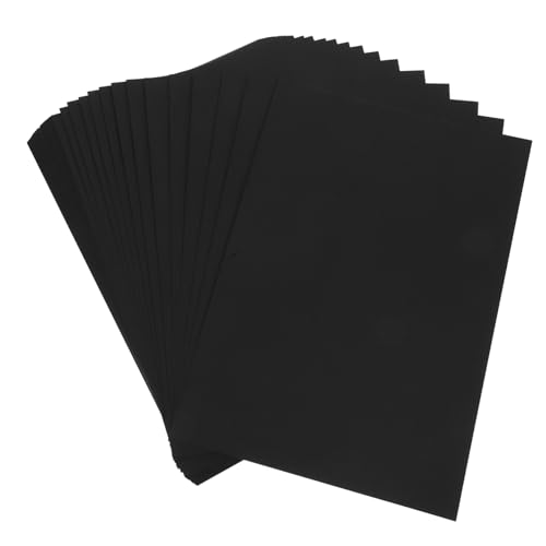 Uonlytech 50 Blatt Scrapbooking -Papier weißes Kartonpapier schwarzes Aquarellpapier Schleifpapier für Metall orangefarbenes Tonpapier großes schwarzes Tonpapier Karte Black von Uonlytech