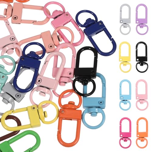 Uonlytech 50 Stück Bunte Snap Haken Drehbare Karabiner für Schlüsselanhänger DIY Schmuck und Handwerk Robust und Einfach zu Verwenden Lösung für Lanyards und Taschenanhänger Uonlytech 50 Stück Bunte Snap Haken Drehbare Karabiner für Schlüsselanhänger DIY Schmuck und Handwerk Robust und Einfach zu Verwenden Lösung für Lanyards und Taschenanhänger von Uonlytech