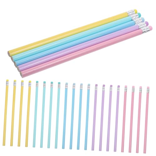Uonlytech 50 Stück Buntstifte mit Radiergummi Ergonomische Holzbleistifte für Zeichnungen und Schreiben für Studenten und Künstler Je von Uonlytech
