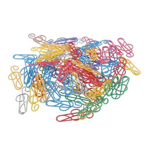 Uonlytech 50 Stück Clips für Papier Papierclip Büroklammern für Musiknoten Papierverschlüsse Pastell Schlüssel Büroklammer-Memo kleiner Metallclip Markierungsclip Schulzeitungsklammern Eisen von Uonlytech