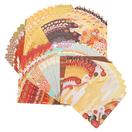 Uonlytech 50 Stück Doppelseitiges Origami Faltpapier Quadratisches Bastelpapier im Chinesischen Stil Farbenfrohe DIY Papierkunst für Schule und Kreative Projekte von Uonlytech