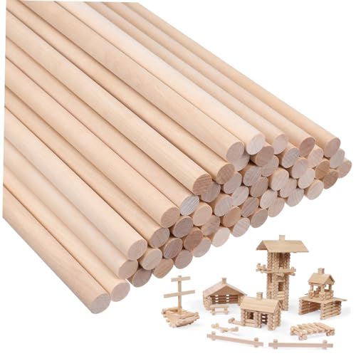 Uonlytech 50 Stück Feste Birkenstöcke Bastelstangen Zweige Basteln Rührstäbchen Malen Große Bastelstäbe Kreative Stöcke Farbrührstab Dübelstangen Unfertige Bastelstäbchen Birkenzweige Holz von Uonlytech