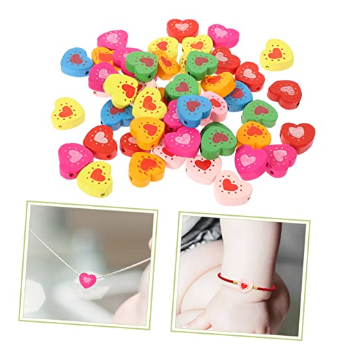 Uonlytech 50 Stück Herzförmige Holzperlen Diy Schmuck Bastelperlen für Armbänder Halsketten Valentinstag Zubehör Uonlytech 50 Stück Herzförmige Holzperlen Diy Schmuck Bastelperlen für Armbänder Halsketten Valentinstag Zubehör von Uonlytech