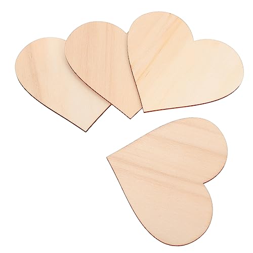 Uonlytech 50 Stück Herzförmige Holzscheiben DIY Bastelmaterial für Holzstücke zum Malen und Gestalten Kreative Deko für Zuhause und Kinderzimmer von Uonlytech