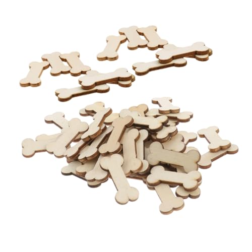 Uonlytech 50 Stück Holzknochen Konfetti Aus Holz Knochenschmuck Holzhäuser Für Das Handwerk Holzperlen Basteln Hundehandwerk Hundeknochenförmiges Süße Knochen Buchsbaum von Uonlytech