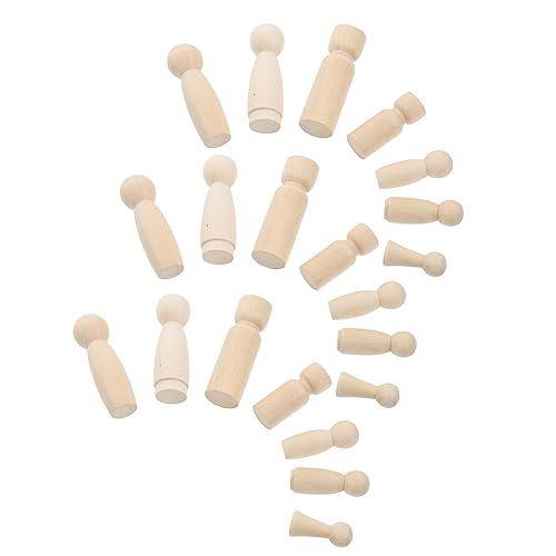 Uonlytech 50 Stück Holzpuppenanzug Holzpflöcke Basteln Holzfiguren Unvollendetes Holzhandwerk Unvollendete Peg-leute Hölzern von Uonlytech