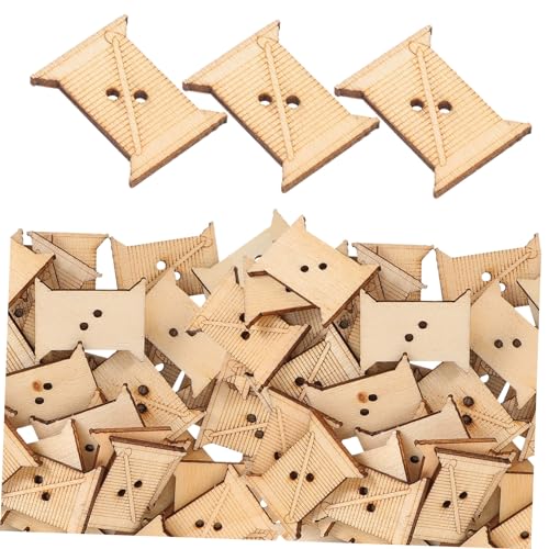 Uonlytech 50 Stück Holzwickelbrett Kreuzstich-Garnspule Kreuzstich-Spulen-Organizer Stickerei Fadenwickelbrett Garnspulen-Spulenwickler nähmaschine Garnwebmaschine DIY Strickwerkzeug Beige von Uonlytech