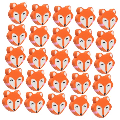 Uonlytech 50 Stück Kleiner Fuchs-Radiergummi süßes stationäres Mini-Radierer Kind neuartige Radiergummis von für süßer Radiergummifuchs Cartoon-Fuchs-Radiergummi Orange von Uonlytech