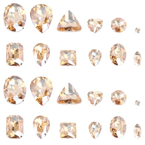 Uonlytech 50 Stück Kristall Kralle Rhinestones Teardrop mit Silberner Flachbasis Diy Nähzubehör für Bekleidung Gold Mischstil Hochwertige Funkelnde Farben Hohe Härte Kratzfest für Kreative von Uonlytech