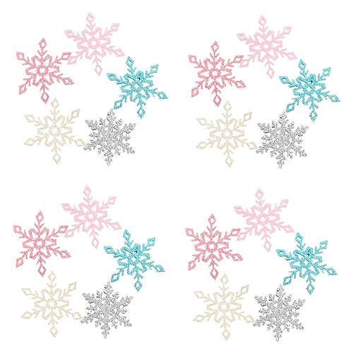 Uonlytech 50 Stück Mini Schneeflocken Patches aus Vliesstoff Bunte Glitzernde Diy Haarschmuck Materialien Hautfreundlich Langlebig für Haarclips und Bastelprojekte von Uonlytech