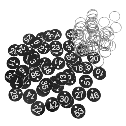 Uonlytech 50 Stück Nummerierte Schlüsselanhänger mit Metallringen Kunststoff Nummernschilder für Gepäck Koffer und Reise Langlebige Id Tags mit Ringen für Schnelle Identifikation und von Uonlytech