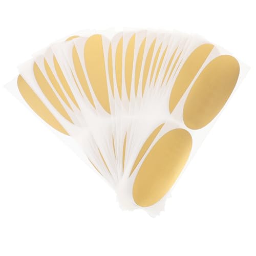 Uonlytech 50 Stück Rubbelkarten-Aufkleber Kratzeraufkleber Es Abziehbilder abkratzen Etiketten für Lose abrubbeln Loskarten abrubbeln Aufkleber abkratzen Party-Rubbelaufkleber Papier Golden von Uonlytech