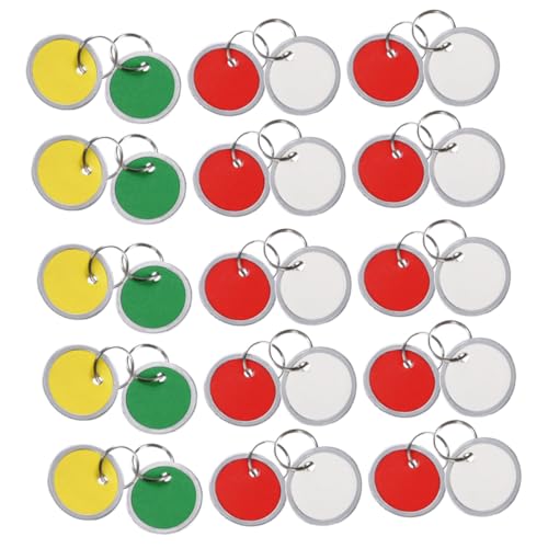 Uonlytech 50 Stück Runde Beschriftbare Schlüsselanhänger mit Bunte Etiketten Mehrzweck Schlüsselringe für Koffer Haustiere und DIY als Kofferkennzeichnung und Schlüsselmarkierung Uonlytech 50 Stück Runde Beschriftbare Schlüsselanhänger mit Bunte Etiketten Mehrzweck Schlüsselringe für Koffer Haustiere und DIY als Kofferkennzeichnung und Schlüsselmarkierung von Uonlytech