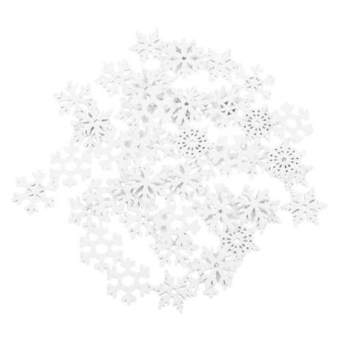 Uonlytech 50 Stück Schneeflocken Aus Holz Schneeflockendekorationen Für Die Wand Schneeflocken Basteln Schneeflocken-bastelarbeiten Für Schneeflockenausschnitte Buchsbaum Weiß von Uonlytech